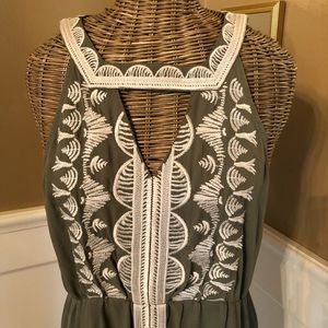 Green Embroidered Maxi Dress